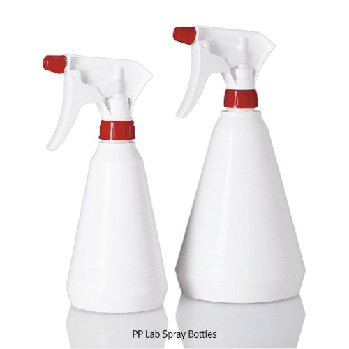 VITLAB® PP Lab-Spray Bottles, Autoclavable, 500 &amp; 1000㎖PP White 자외선차단 분무기, 3 ~ 4 m 분사, -10℃~+125/140℃ 내열