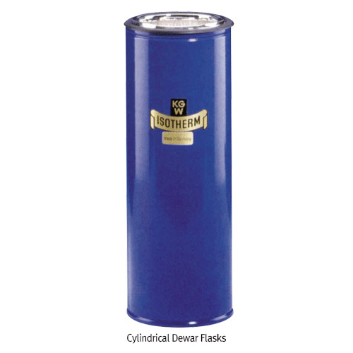 Cylindrical Dewar Flasks, Low and Tall Form 원통형 드와플라스크, 액체 질소(LN2), Dry ice 등“냉매”실험용, 0.1 ~ 8 Lit (뚜껑부 별매)