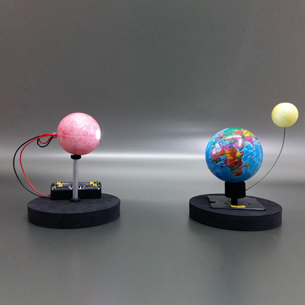 지구와 달의 운동 모형 만들기(삼구의 / 자동회전식)(LED형)