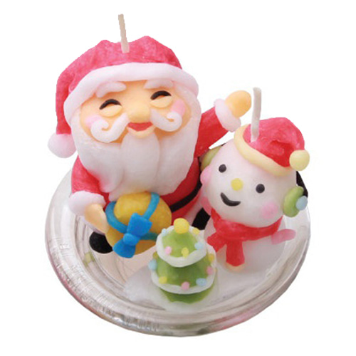 만지락 산타와 눈사람 양초 만들기 세트 (받침대 포함)