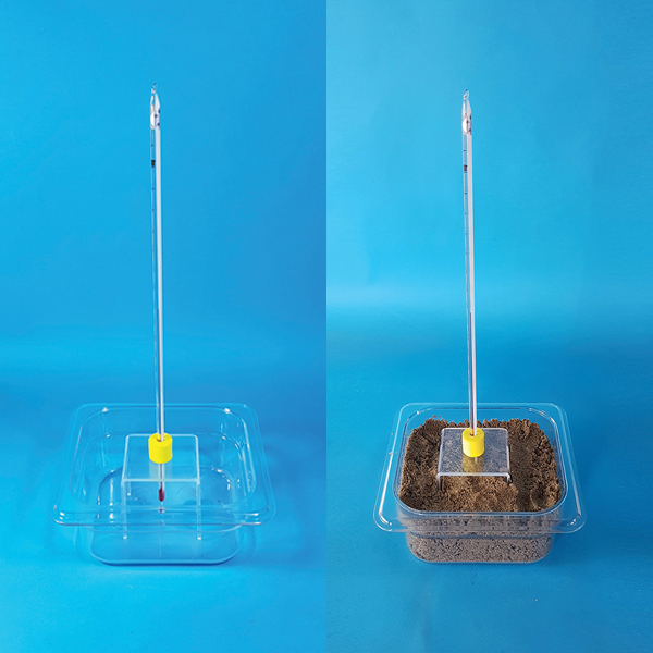 투명한 사각 플라스틱 그릇 (온도계 꽂이 포함)